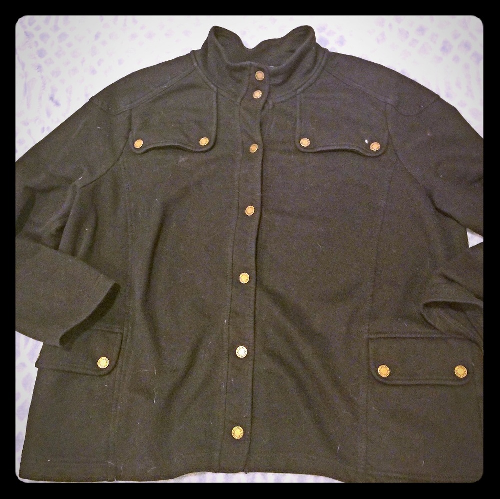 Lauren Ralph Lauren black Jacket 2X gold buttons